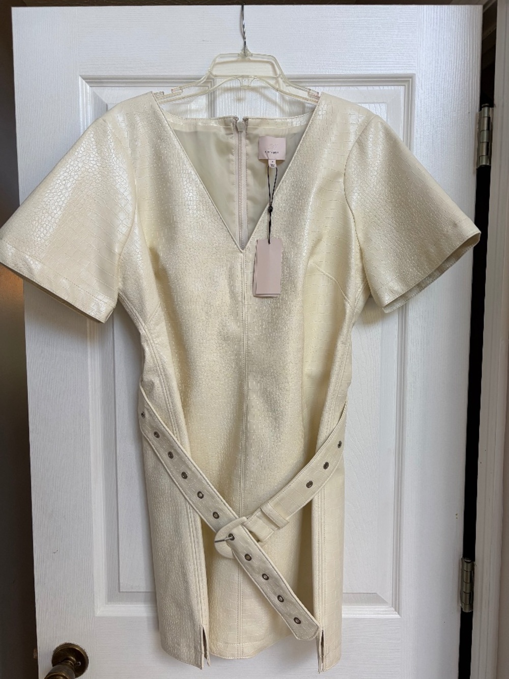 Embossed mini dress